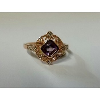Rose Gold and Amethyst Ring 